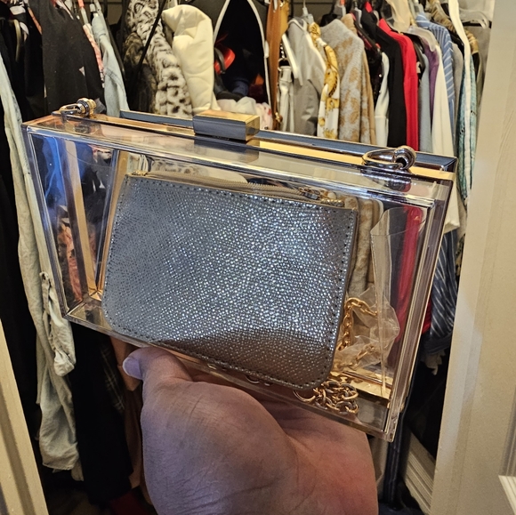 Fashion Nova Clear Box Clutch PVC - Picture 5 of 7